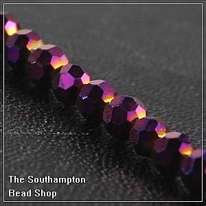 Chinese 4mm Round Crystals - Metallic Purple